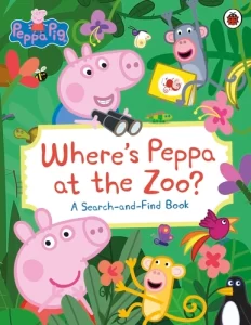 Libro busca y encuentra en inglés de Peppa Pig en el Zoo para niños de 2 a 3 años