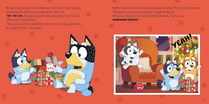 Ejemplo de libro en inglés que hay dentro del calendario de adviento de Bluey