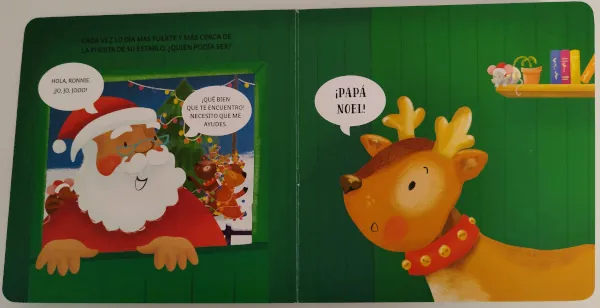 Foto del interior del libro infantil "El reno gruñón"