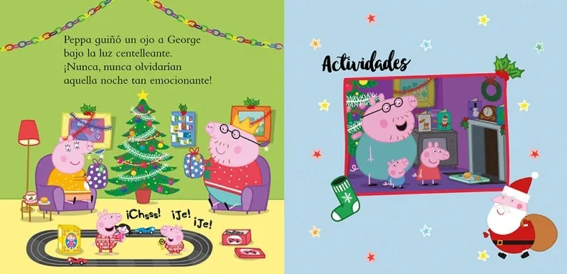 primeras páginas del cuento navideño de Peppa Pig