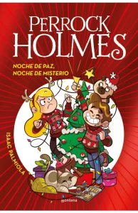 Portada del libro "Perrock Holmes. Noche de paz noche de misterio". Ideal para niños de 7 años