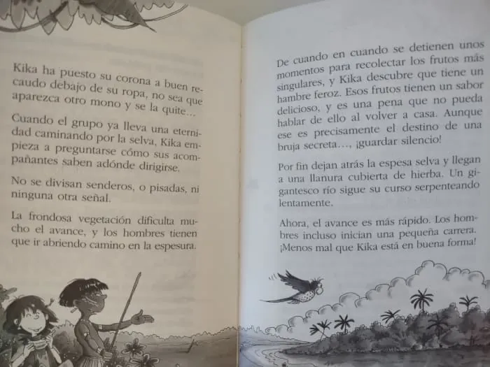 Foto del interior del libro Kika superbruja en busca del tesoro. 