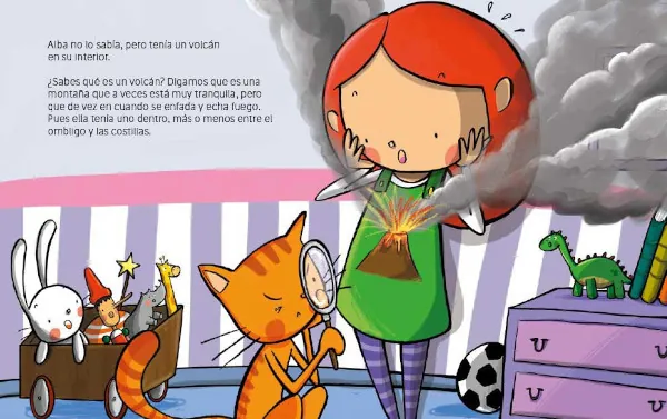 Interior del libro Tengo un volcán donde se muestran sus imágenes cargadas de significado que ayudan a entender las emociones