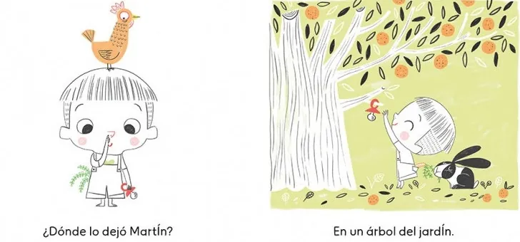 Primeras páginas del libro dejachupetes que muestran diferentes maneras de decirle adiós al chupete.