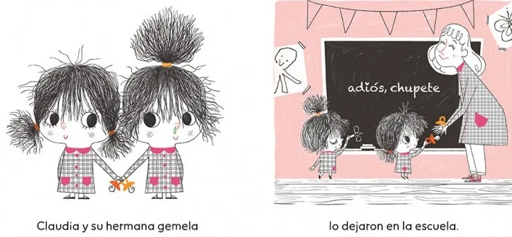 Interior del Libro dejachupetes que les muestra cómo pueden despedirse que su chupete.