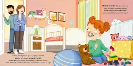 Interior del libro de “La ratoncita de los chupetes”. Ideal para niños/as a partir de 3 años.