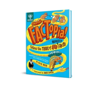 Portada del libro sobre curiosidades de los animales en inglés para niños llamado Animal Factopia
