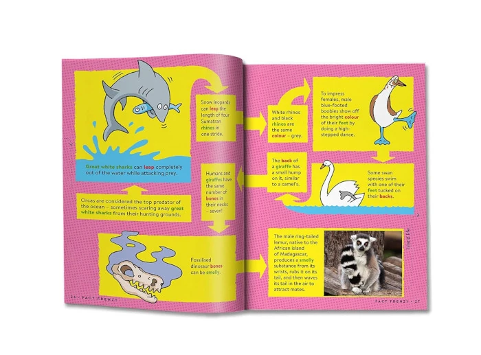 Las curiosidades más impresionantes en inglés para niños dentro del libro de Animal Factopia