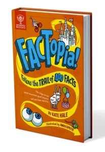Factopia, un libro de curiosidades entrelazadas en inglés para niños a partir de 10 años. 