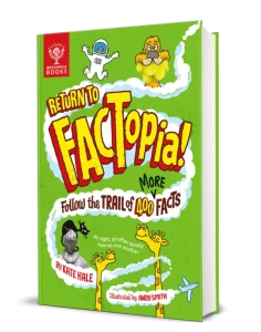 Portada del Libro Return Factopia para mentes curiosas a partir de 10 años.